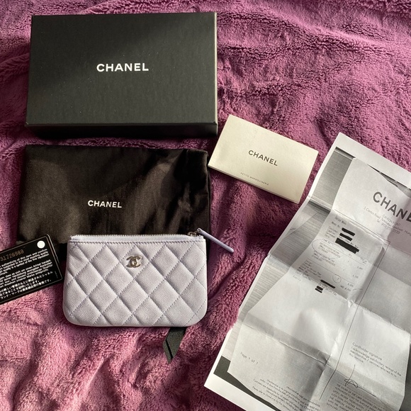chanel quilted mini o case lilac caviar silver hardware 21k - Picture 1 of 8